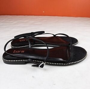 Bar III Women Ankle Strap Flat Sandal Black 8.5M new with box (lot 1181)